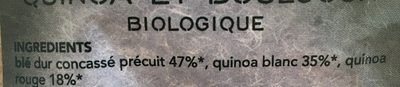 Melange Quinoa Boulgour Cuisson 5min 400G (PM) ingredients label