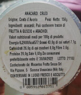Anacardi crudi
