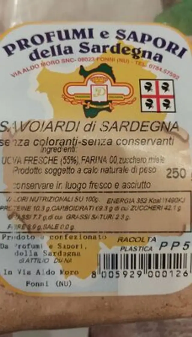 Savoiardi di Sardegna front packaging