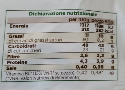 Gran Cookie nutrition facts table