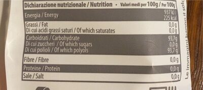 Zenzero & Limone nutrition facts table