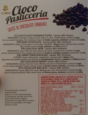 Cioco pasticceria nutrition facts table