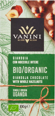 Gianduia con nocciole intere bio single origin uganda