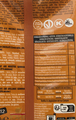 Gianduiotti classici nutrition facts table