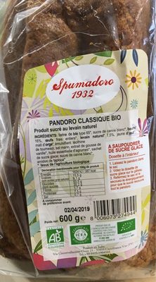 Pandoro classique Bio front packaging