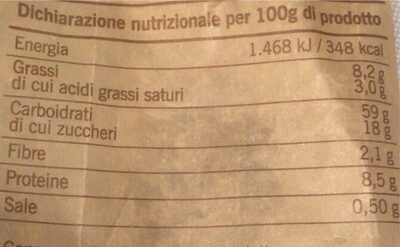 Casalinga nutrition facts table