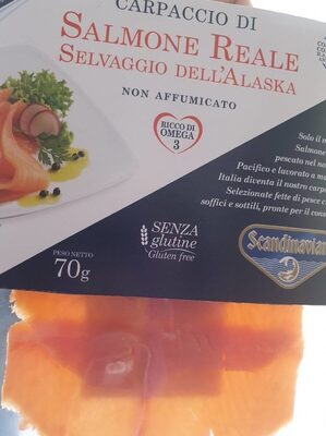 Carpaccio di salmone reale selvaggio dell'Alaska