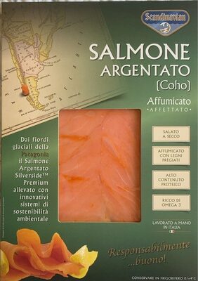 Salmone argentato (Coho) affumicato front packaging