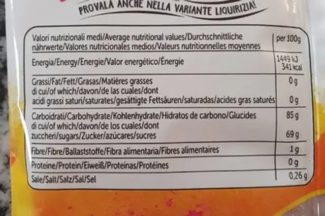 Sanagola Soft nutrition facts table