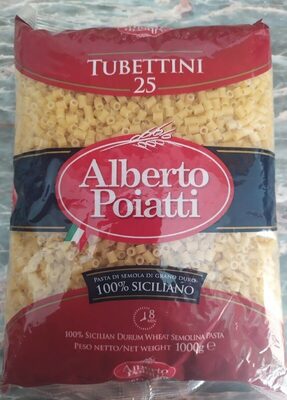 Tubettini pasta di semola di grano duro front packaging