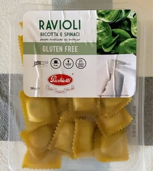 Ravioli ricotta e spinaci gluten free front packaging