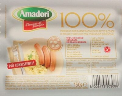 Würstel di pollo e tacchino con formaggio emmenthal front packaging