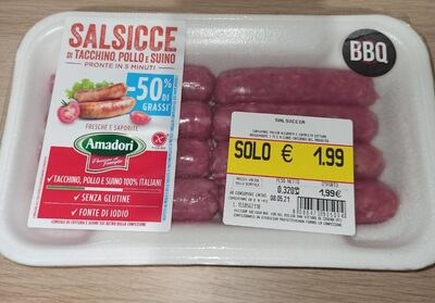Salsicce di tacchino pollo e suino front packaging