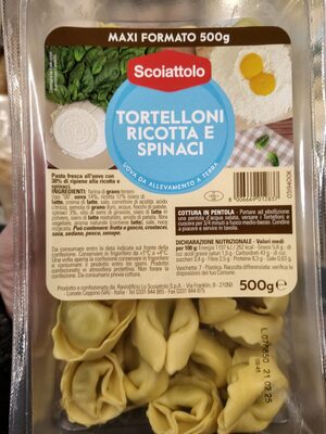 Tortellini ricotta e spinaci front packaging