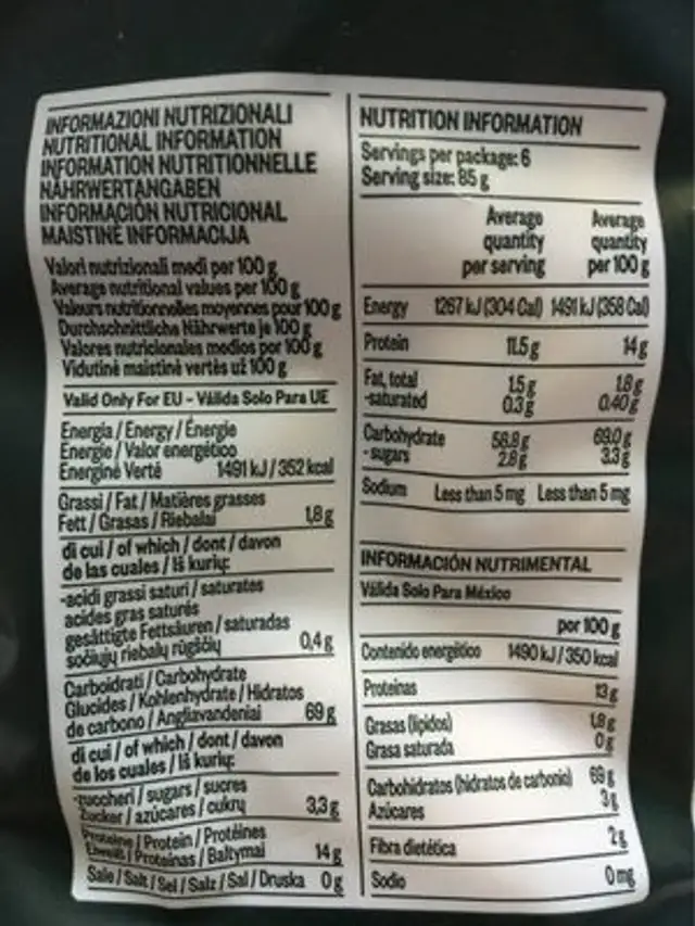 Penne Zita Rigate - Pâtes alimentaires de semoule de blé dur nutrition facts table