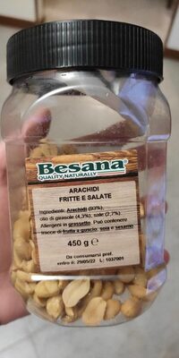 Arachidi fritte e salate front packaging