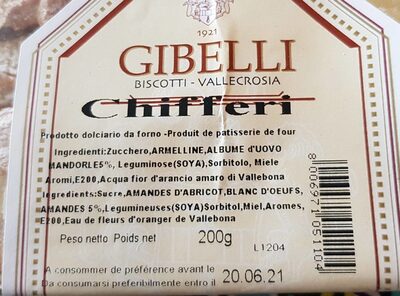 Biscotti vallecrosia front packaging