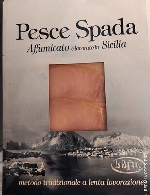 Pesce spada affumicato front packaging