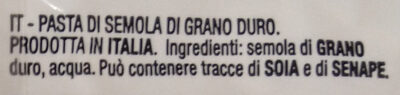 Anelli siciliani ingredients label