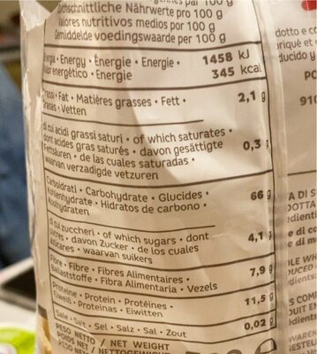 Millerighe n.60 nutrition facts table