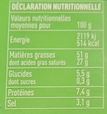 Mon pesto alla Genovese nutrition facts table
