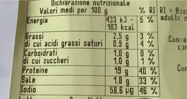 Gran cotto alle erbe aromatiche nutrition facts table