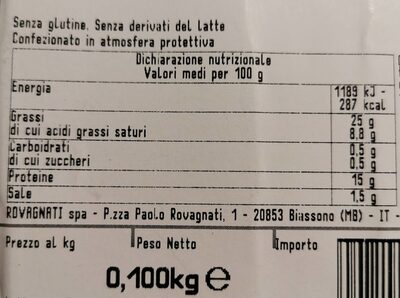 Mortadella -25% di sale nutrition facts table