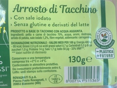 Snello nutrition facts table