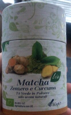 Matcha tea (zenzero e curcuma) front packaging