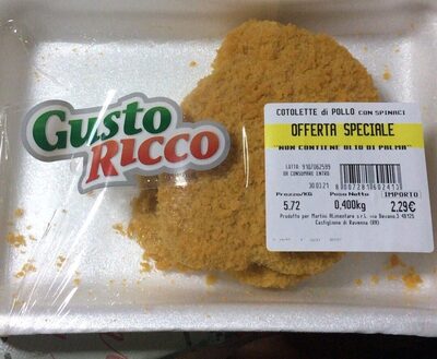 Cotolette di pollo con spinaci