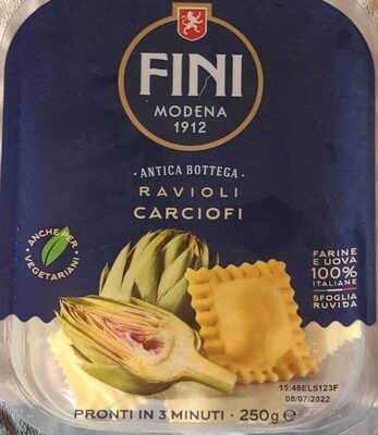 Ravioli ai carciofi front packaging
