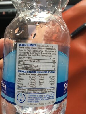 Bouteille D'eau ingredients label