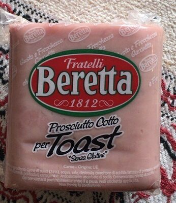 Prosciutto cotto per toast “senza glutine” front packaging
