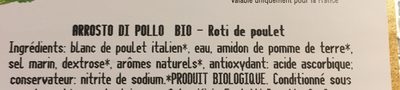 Arrosto di pollo biologico ingredients label
