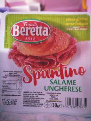 Spuntino Beretta Salame Ungherese front packaging