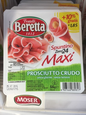 prosciutto crudo front packaging