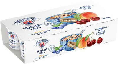 Whole milk yoghurt - 125g x 8 - cherry | peach | blueberry | fruite and cereal - glutenfree