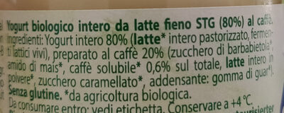 Organic whole milk yogurt from haymilk TSG in a jar - 150g - coffee ingredients label