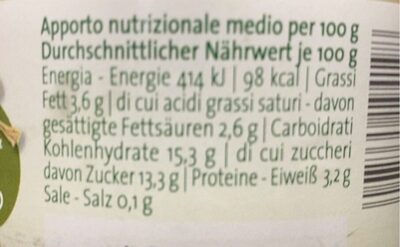 Organic whole milk yogurt from haymilk TSG in a jar - 150g - coffee nutrition facts table