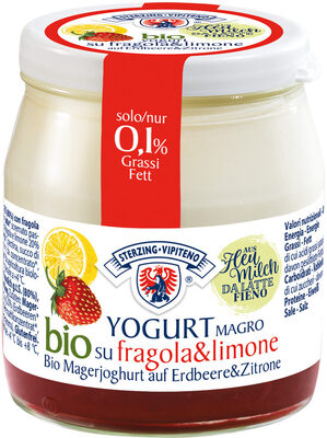 Organic skimmed milk yogurt on fruit from haymilk TSG - 150g - strawberry/lemon