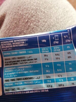 Biscotto salute nutrition facts table