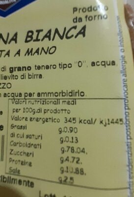 Capresina bianca nutrition facts table