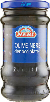 Olive nere denocciolate front packaging