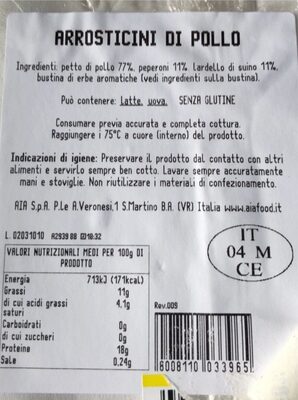 Arrosticini di petto di pollo