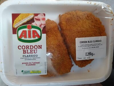 Cordon bleu classico con cotto di tacchino e formaggio front packaging