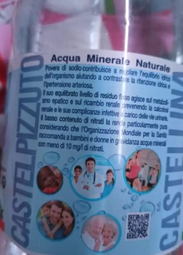 Acqua santa croce nutrition facts table