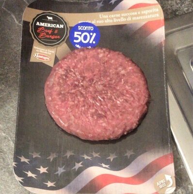 American burger front packaging
