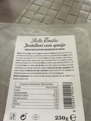 Tortelloni au fromage front packaging