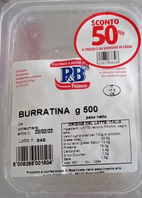 Burratina front packaging