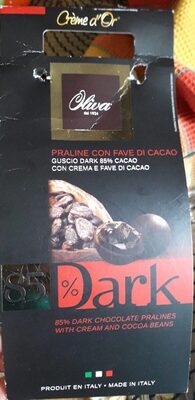 Praline con fave di cacao guscio dak 85% cacao
